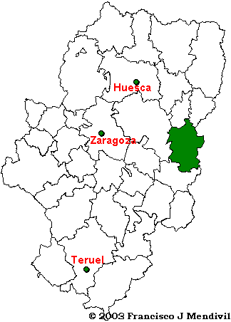 Mapa situación Comarca Bajo Cinca/Baix Cinca dentro de Aragón Mapa situación Comarca Bajo Cinca/Baix Cinca dentro de Aragón