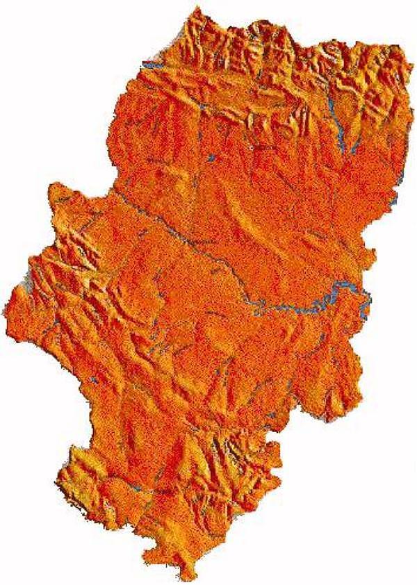 Mapa físico de Aragón